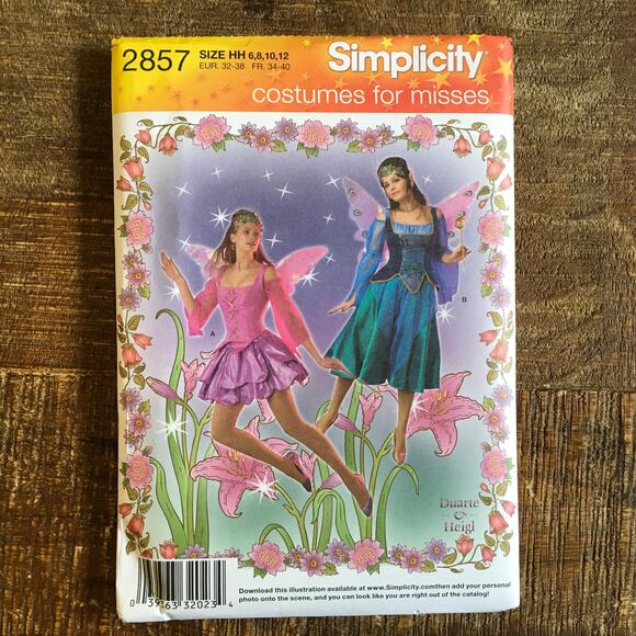 Simplicity Sewing Pattern 2857 Misses Fairy Costume AND Wings 6 8 10 12 UNCUT - Picture 1 of 3